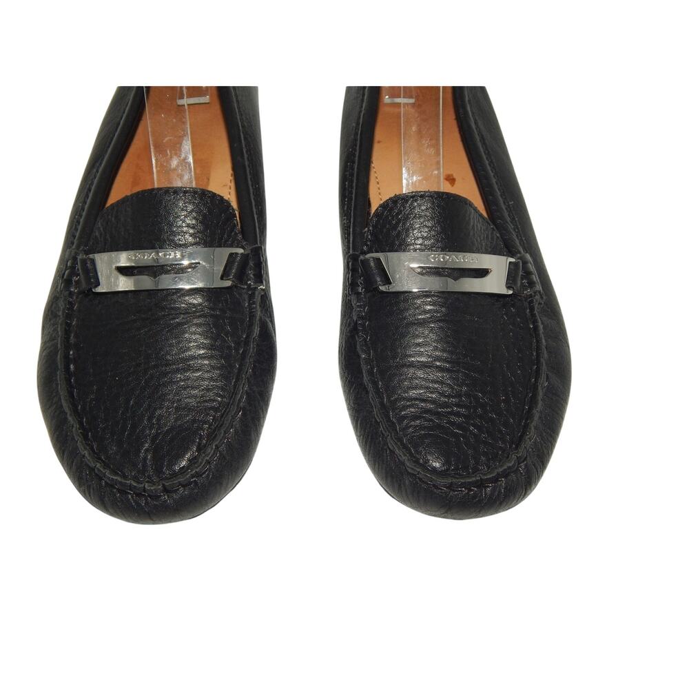 Coach Nola Black Leather Driver Moc Shoes Size 7